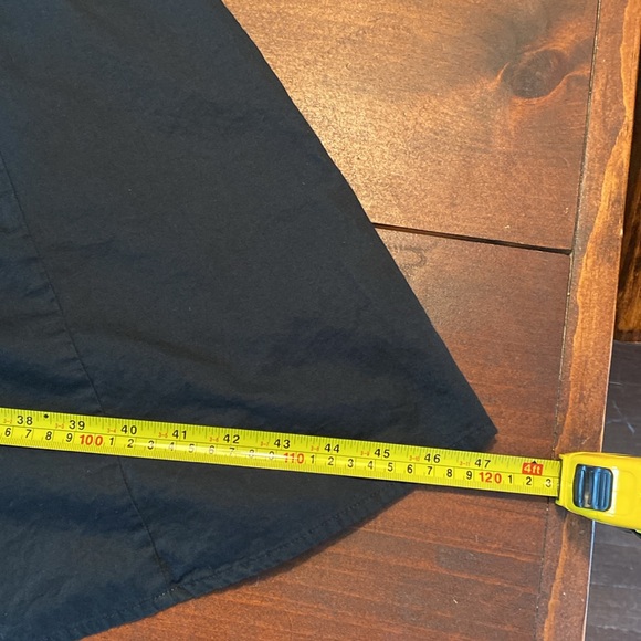 Flowy Black Cotton Linen Blend Midi Skirt, M - Picture 9 of 12